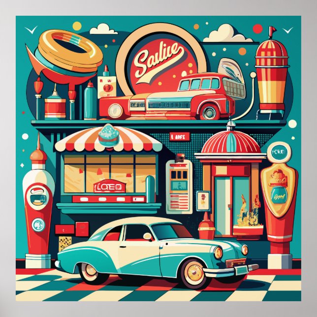 Retro Diner Americana Poster (Front)