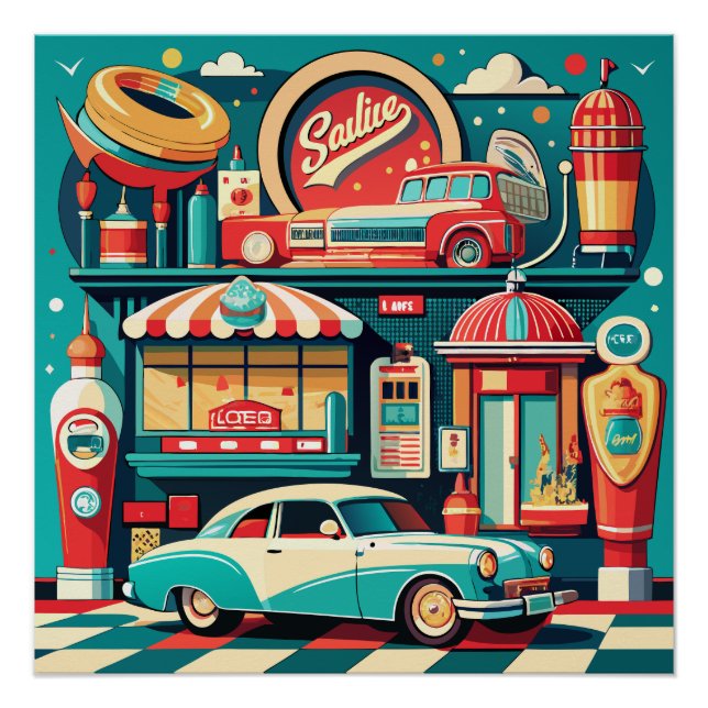 Retro Diner Americana Poster (Front)
