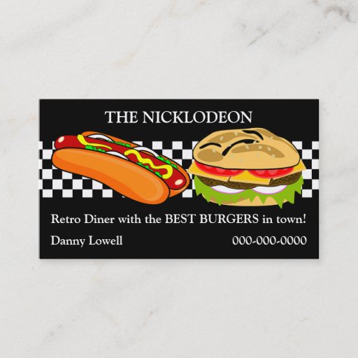 Customizable Retro Diner Business Card