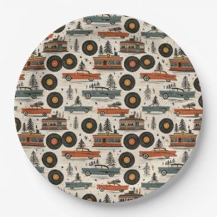 Retro Diner Christmas Buffet Style Paper Plates