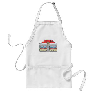 retro diner design adult apron