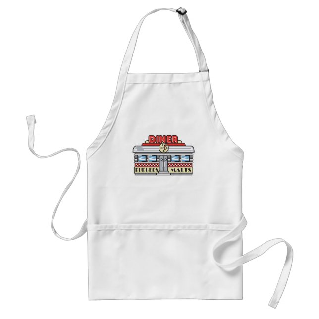 retro diner design adult apron (Front)