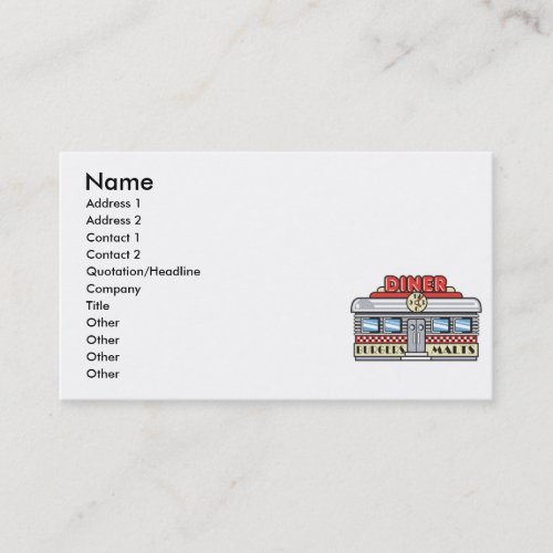 retro diner design business card