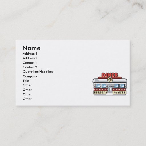 Customizable retro diner design business card