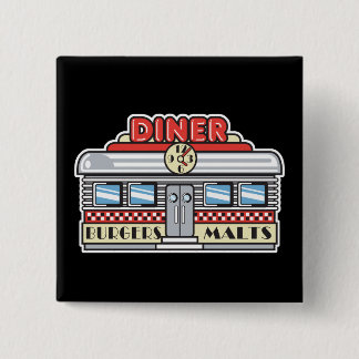 retro diner design button