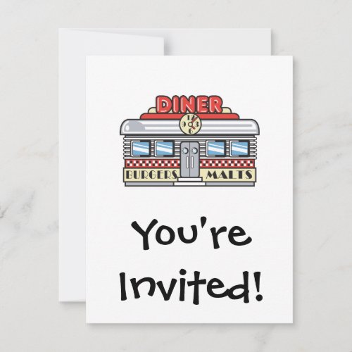 retro diner design invitation