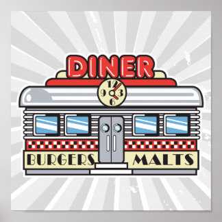 retro diner design poster