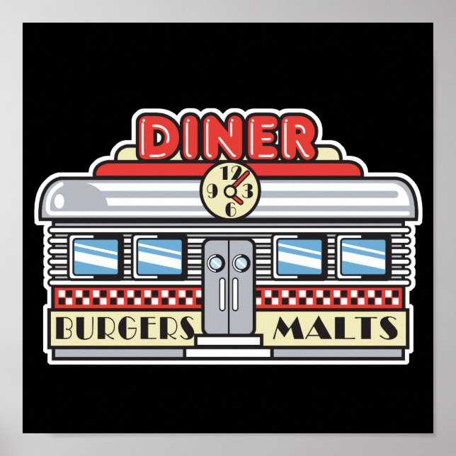 retro diner design poster (Front)