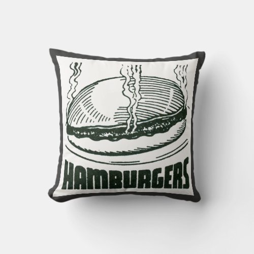 Retro Diner Hamburgers Throw Pillow