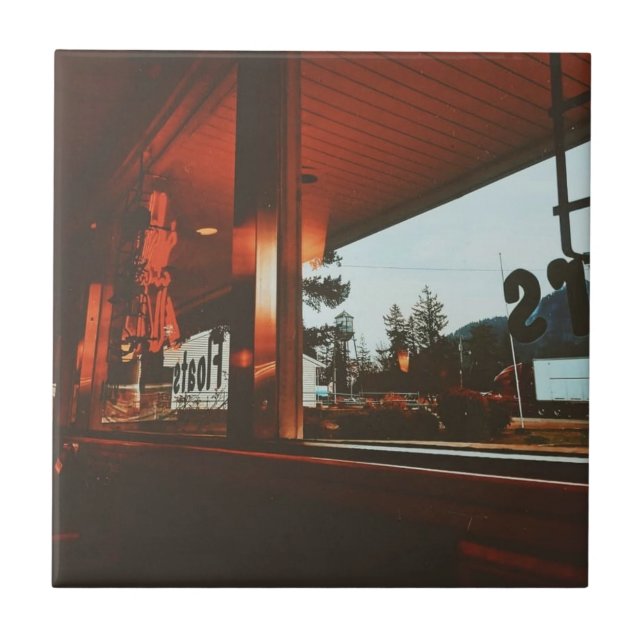  Retro Diner in the Pacific Northwest Ceramic Tile (Front)