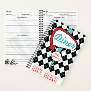 Retro Diner Kitchen Recipe Book 