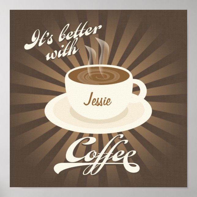 Retro Diner Poster Better with Coffee (Front)