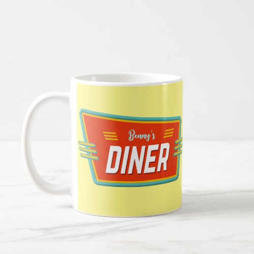 Retro Diner Sign Custom  Coffee Mug