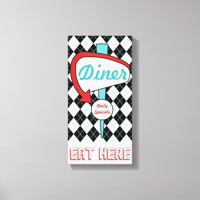 Retro Diner Sign Kitchen Wall Art  (Front)
