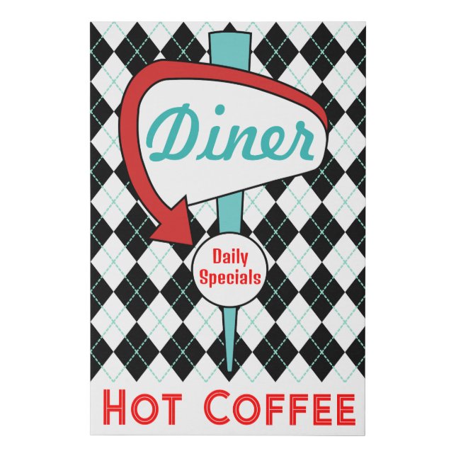 Retro Diner Sign Wall Art  (Front)