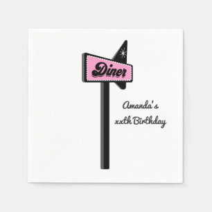 Retro Diner Sock Hop Party Napkins