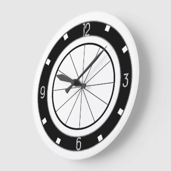 Retro Diner-Style kitchen clock (black and white) | Zazzle