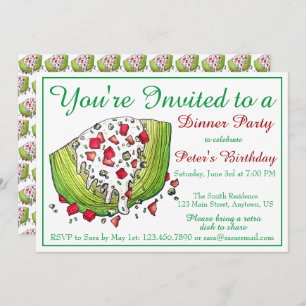 Retro Dinner Party Iceberg Lettuce Wedge Salad Invitation