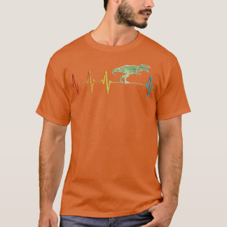 Retro Dinosaur Heartbeat Love EKG T Rex Lover T-Shirt