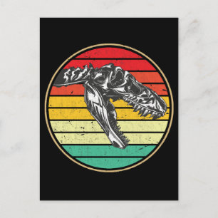 Retro Dinosaur Skull Dino Postcard