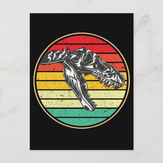 Retro Dinosaur Skull Dino Postcard (Front)
