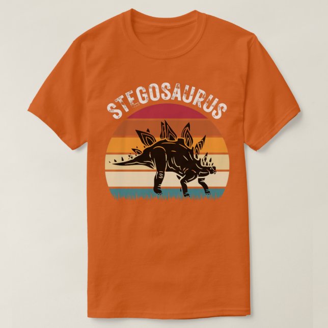 Retro Dinosaur Stegosaurus T-Shirt (Design Front)