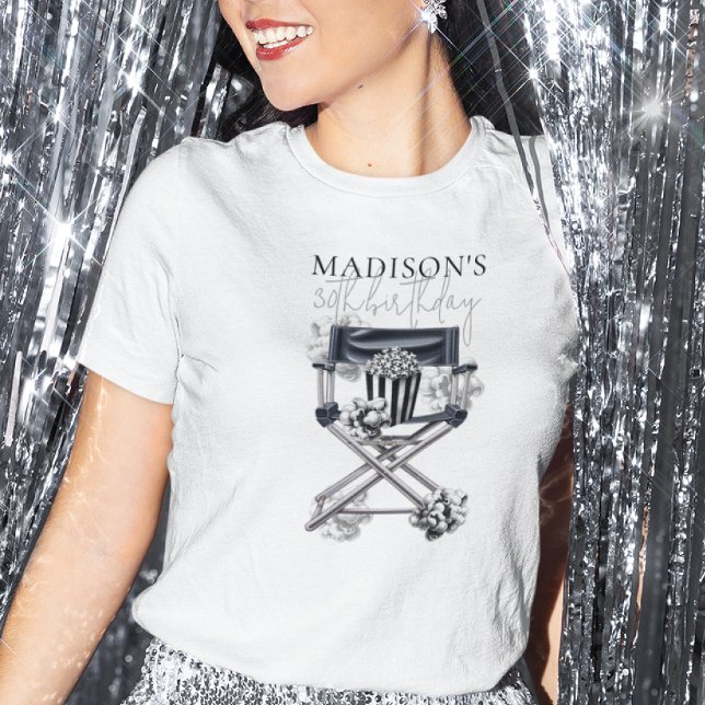 Retro Director's Chair Movie Night Birthday T-Shirt (Creator Uploaded)