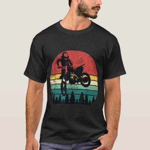 Retro Dirt Bike Motocross Motorcycle Rider Gift T_Shirt
