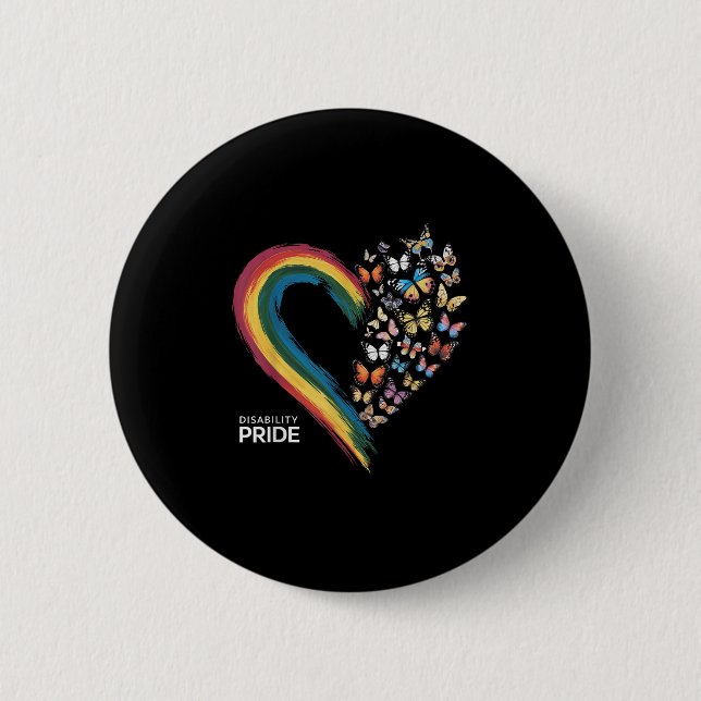 Retro Disability Pride Flag Disabled Pride Month A Button (Front)