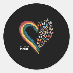 Retro Disability Pride Flag Disabled Pride Month A Classic Round Sticker