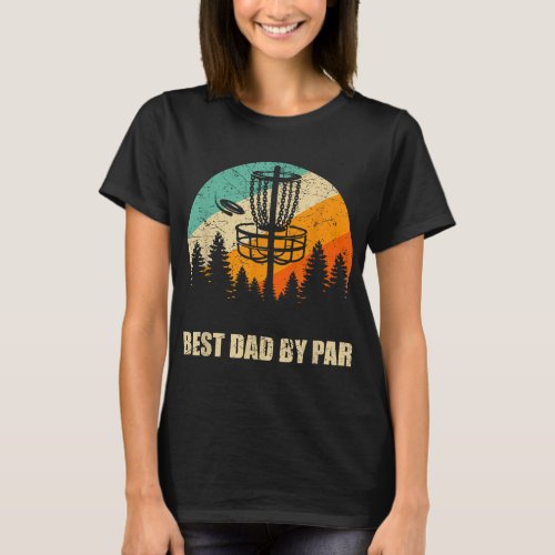 Retro Disc Golf Best Dad Sunset Vintage Frisbee Go T_Shirt
