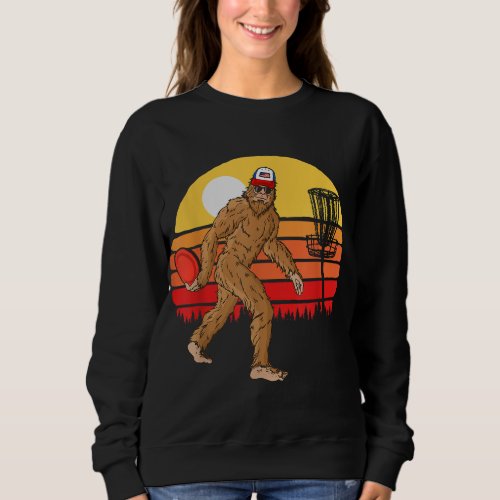Retro Disc Golf Bigfoot Vintage Discus Sasquatch 8 Sweatshirt