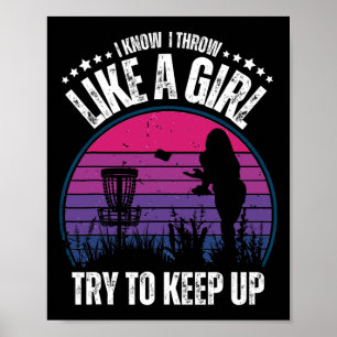 Retro Disc Golf Design For Women Girls Disc Golf P Poster
