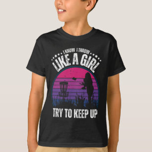 Retro Disc Golf Design For Women Girls Disc Golf P T-Shirt