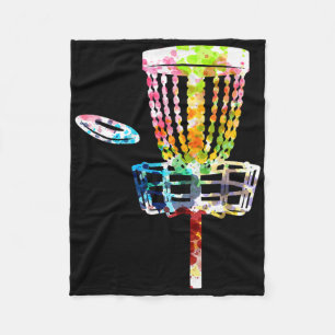 Retro Disc Golf Frisbee Sket Cart Disc Golf Player Fleece Blanket