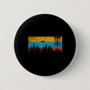 Retro Disc Golf Frolf Frisbee Vintage 70s 80s Styl Button