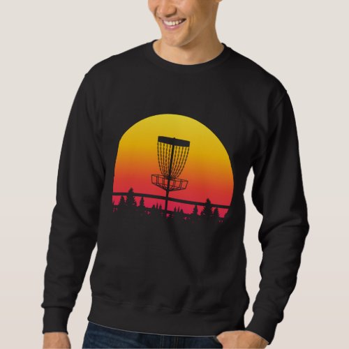 Retro Disc Golf Graphic Design Vintage Frisbee Pla Sweatshirt