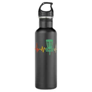 Retro DIsc Golf, Heartbeat Disc Golf Basket Stainless Steel Water Bottle