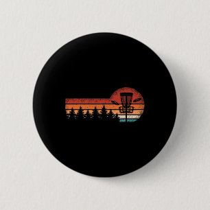 Retro Disc Golf Landscape Trees Men Women  Button