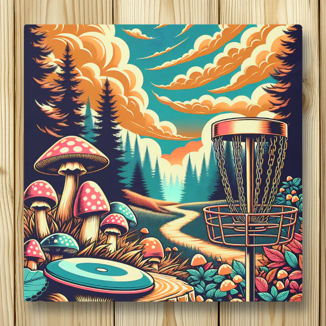 Retro Disc Golf Psychedelic Art | Zazzle