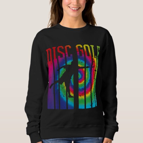 Retro Disc Golf Silhouette Vintage Tie Dye Frisbee Sweatshirt