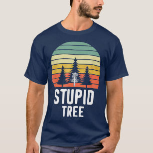 Retro Disc Golf Stupid Tree Funny Frisbee Golf Gif T-Shirt
