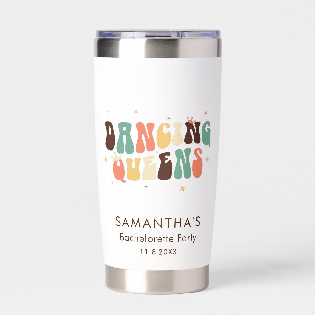 Retro Disco Bachelorette Party Custom Insulated Tumbler (Front)