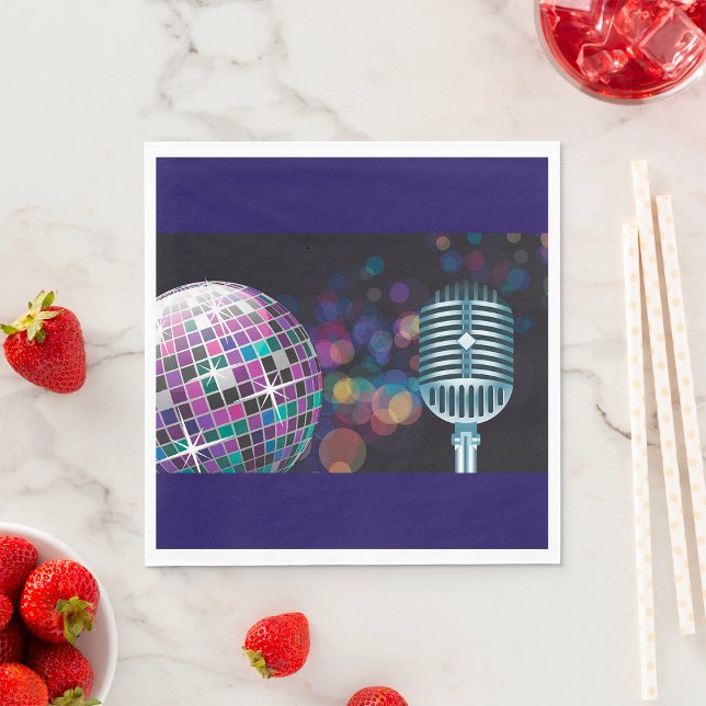 Retro Disco Ball and Vintage Microphone Napkins (Creator Uploaded)