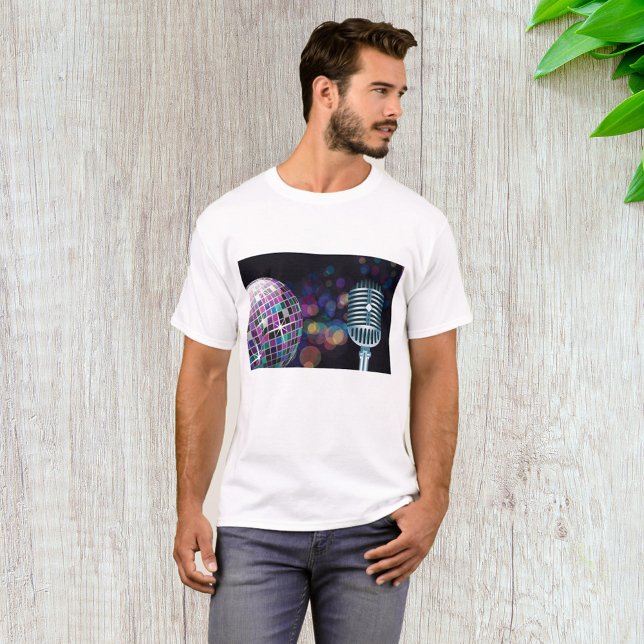 Retro Disco Ball and Vintage Microphone T-Shirt (Creator Uploaded)