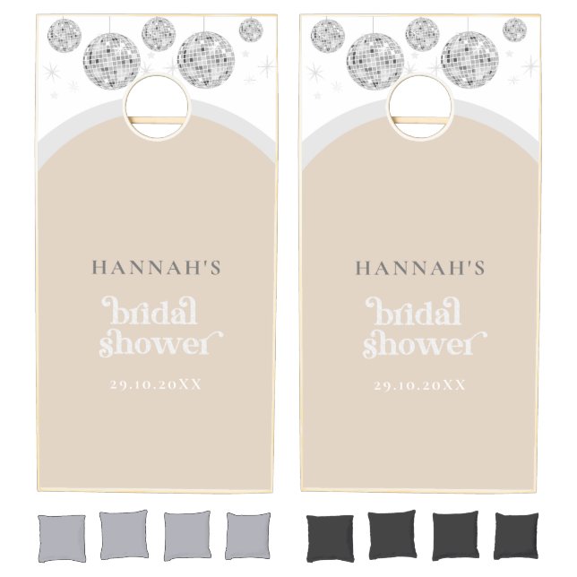 Retro Disco Ball Bridal Shower Cornhole Set (Set)