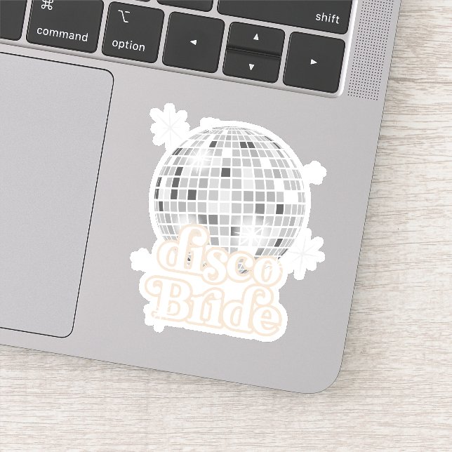 Retro Disco Ball Bridal Shower Disco Bride Sticker (Detail)