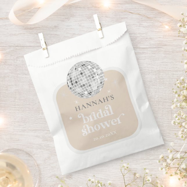 Retro Disco Ball Bridal Shower Favor Bag (Clipped)