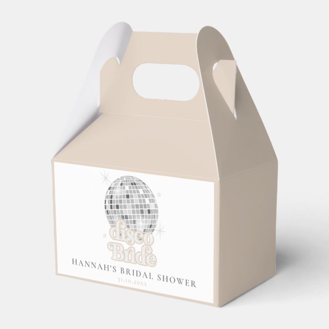 Retro Disco Ball Bridal Shower  Favor Boxes (Front Side)