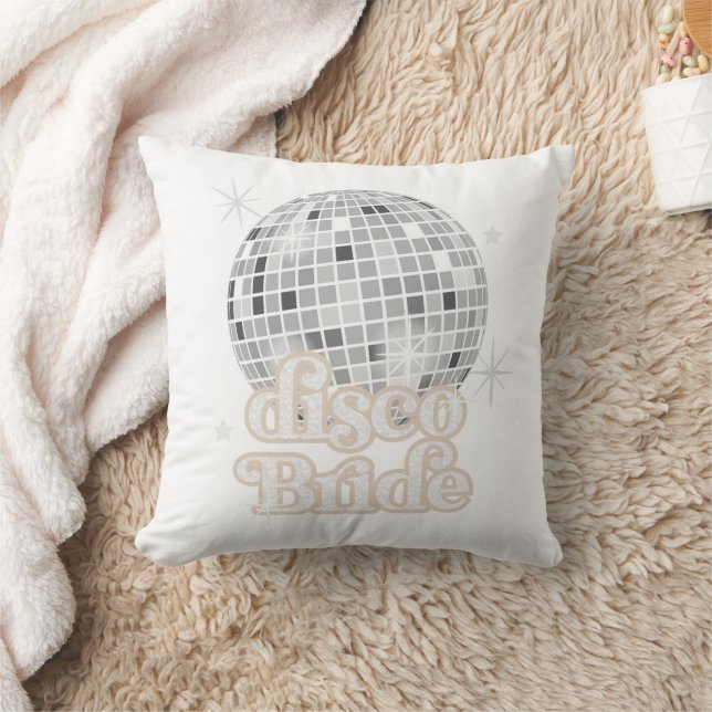 Retro Disco Ball Bridal Shower  Throw Pillow (Blanket)